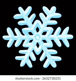 Vector isolated illustration of snowflake  with neon effect.