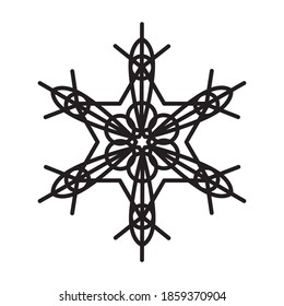 Imagen aislada de un copo de nieve. Sticker, un elemento gráfico para el diseño de los temas de Año Nuevo, presentaciones, collages, volantes, pancartas, volantes, diseños de medios sociales.