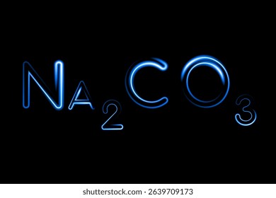 Vector isolated illustration of soda ash formula with neon effect.