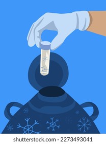 Vector isolated illustration of sperm freezing. Sperm donation.