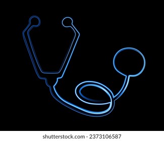 Vector isolated illustration of statoscope with neon effect.