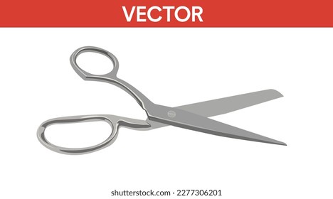 Ilustración aislada de vectores de tijeras de acero