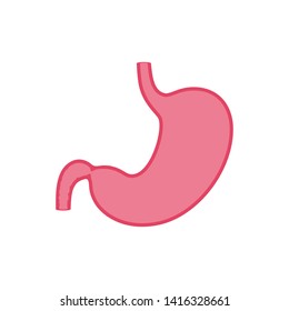 Vector isolated illustration of stomach anatomy. Human digestive system icon. Healthcare medical center, surgery, hospital, clinic, diagnostic logo. Internal organ symbol poster design. Donation 