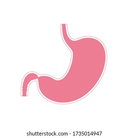 Ilustración aislada de la anatomía estomacal. Icono del sistema digestivo humano. Centro médico de salud, cirugía, hospital, clínica, logotipo de diagnóstico. Diseño de afiches de órganos internos. Donación
