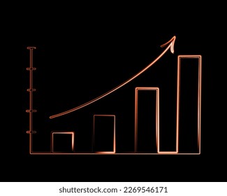 Vector ilustra de forma aislada el gráfico de éxitos y logros. Crecimiento de los beneficios. Aumento financiero.