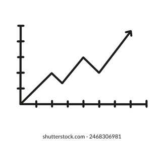 Vector ilustración aislada de éxito. Informe financiero. Gráfico de crecimiento.	