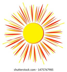 Vector isolated illustration of summer sun