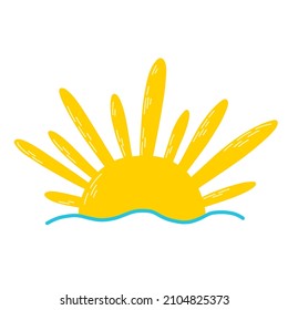 Vector isolated illustration with sun. Bright Illustration.