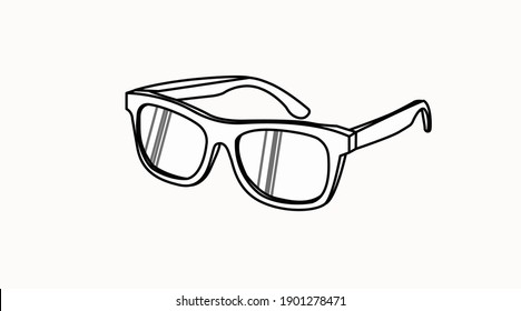 Vector isolated Illustration of Sunglasses. Black and White Sunglasses