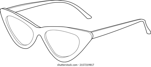 Vector isolated Illustration of Sunglasses. Black and White Sunglasses