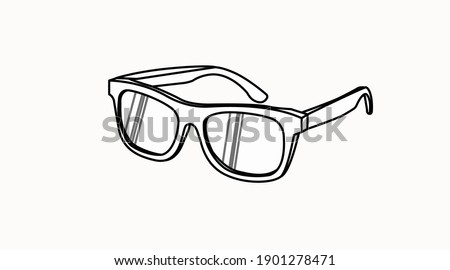 Vector isolated Illustration of Sunglasses. Black and White Sunglasses