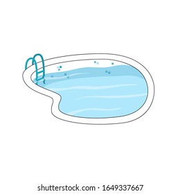 Dibujo vectorial aislado de la piscina con escalera