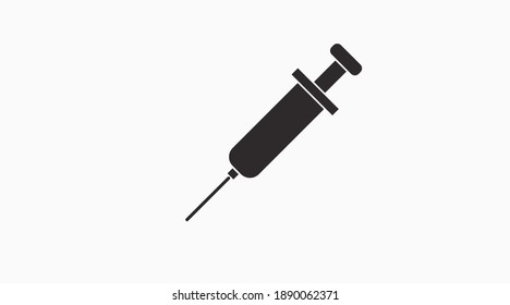 Vector Isolated Illustration of a Syringe. Black and White Syringe Icon