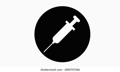 Vector Isolated Illustration of a Syringe. Black and White Syringe Icon