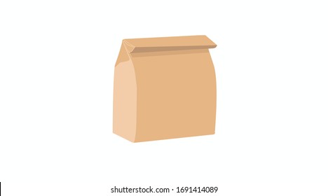 Vector Isolación Ilustración de una bolsa de extracción. Ilustración de la bolsa de papel