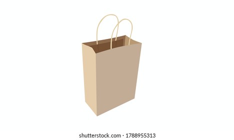 Vector Isolated Illustration of a Take Away Paper Bag
