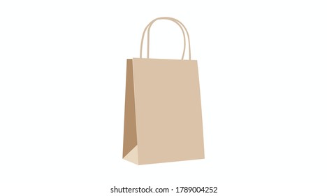 Vector Isolated Illustration of a Take Away Paper Bag