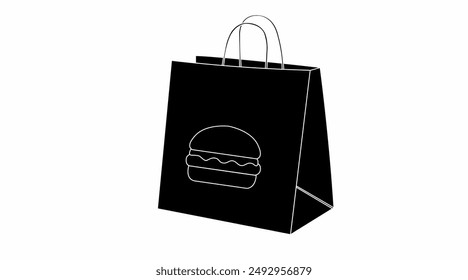 Vector Isolated Illustration of a Take Away Burger paper Bag