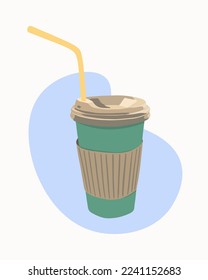 Vektorgrafik einer mitgenommenen Tasse Kaffee.