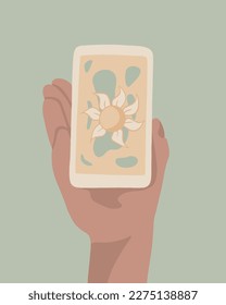 Vector isolated illustration of tarot card. Show the meaning of the tarot card.