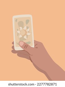 Vector isolated illustration of tarot card. The meaning of tarot cards. Show tarot card.