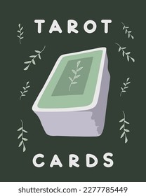 Ilustración aislada de vectores del mazo de cartas de tarot. Predicción del futuro. La divinidad en las cartas.