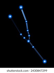 Vector isolated illustration of Taurus constellation with neon effect.