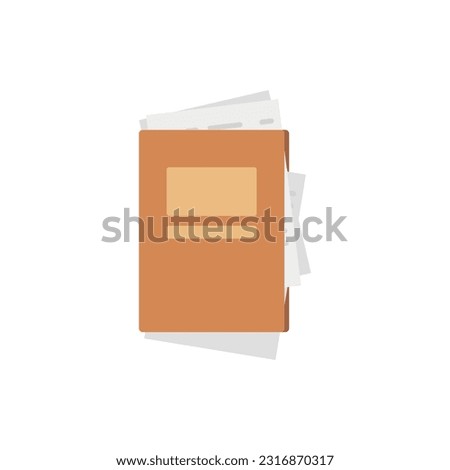 Vector isolated illustration of top secret document case on white background. Flat folder with records, files, police protocol documentation. Detective outfit set.