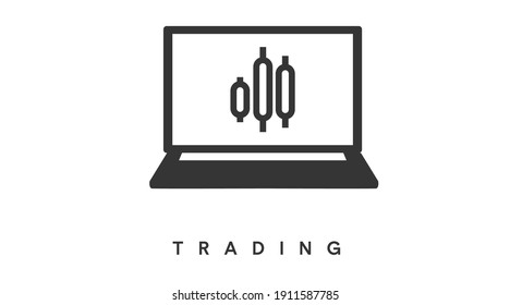 Vector Isolated Illustration with Trading Clandles o Candlesticks. Flat Trading Icon