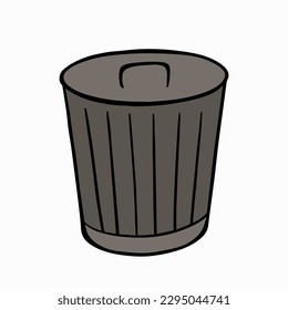 Vector isolated illustration of a trash can. Trash can icon.