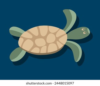 Vector isolated illustration of a turtle.
