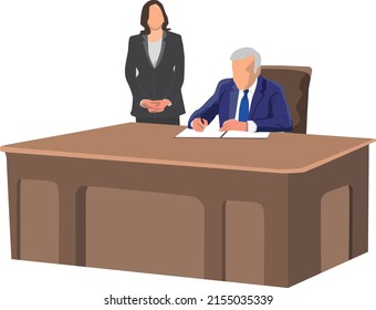 Vector isolated illustration. U.S.A. Lend Lease act. Signature