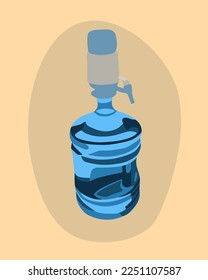Vector isolated illustration of water bottle. Water delivery.