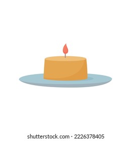 Vector isolated illustration of a wax candle on a stand.