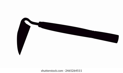 Vector Isolated Illustration of a Weeding Hoe Silhouette