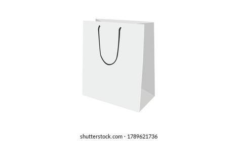 Vector Isolated Illustration of a White Shopping Bag