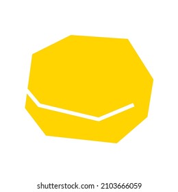 Ilustración aislada vectorial con albaricoque amarillo entero. La fruta natural lisa tiene una forma geométrica sencilla. Los alimentos orgánicos son productos vegetarianos saludables con vitaminas. Fondo blanco