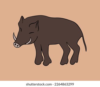 Vector isolated illustration of a wild boar.