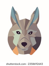 Vector isolated illustration of a wolf mask on a white background.