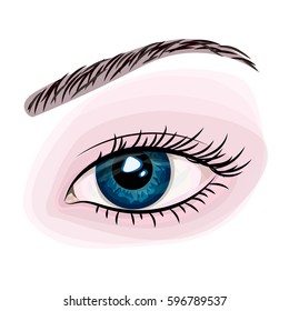 Vector isolated illustration of woman beautiful blue eye