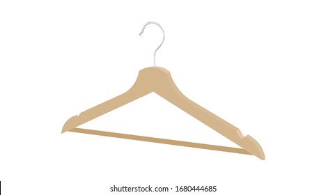 Vector Isolated Illustration of a Wood Hanger