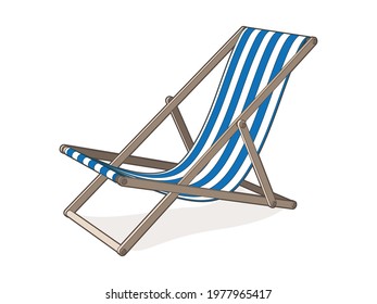 Vector Isolated Illustration Wooden Deck Chair Stock Vector (Royalty ...