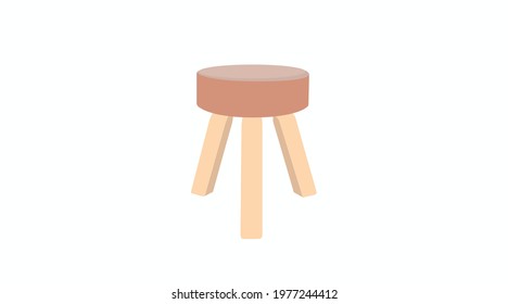 Vector Isolated Illustration of a Wooden Stool 