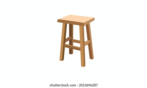 Vector Isolated Illustration of a Wooden Stool