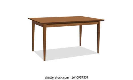 Vector Isolated Illustration of a Wooden Table