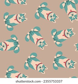 Vector isolated illustration of yoga dog pattern.