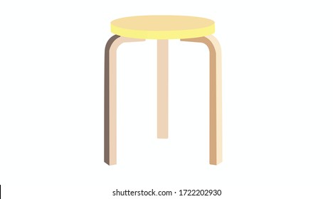 Vector Isolated Illustrator of a Wooden Stool