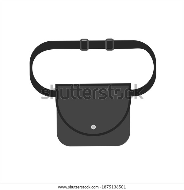 Vector Isolated Image Black Fanny Pack Stock Vector (Royalty Free ...