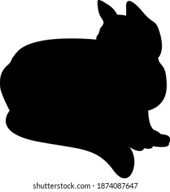 vector isolated image of black silhouettes on a white background.cute cat.clipart, sign icon, label, symbol, logo, print, sticker.