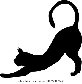 imagen vectorial aislada de siluetas negras sobre un fondo blanco.lindo cat.clipart, icono de signo, etiqueta, símbolo, logotipo, impresión, pegatina.